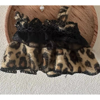 Labubu Sexy Leopard Print Dress with Headband & Necklace - Trendy Labubu Ropa Outfit for 17Cm Vinyl Dolls